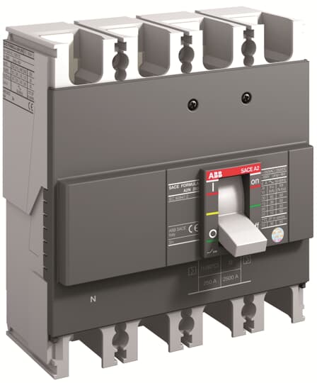 A2C 250 TMF 200-2000 4p F F (MCCB, 200AT/250AF, 4P, 25 kA, FIXED THERM. MAGNET. TRIP UNIT)