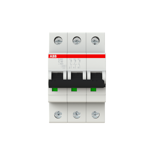S203-C 50 (MCB, 50A, 3P, 10 kA, IEC/EN60947-2)