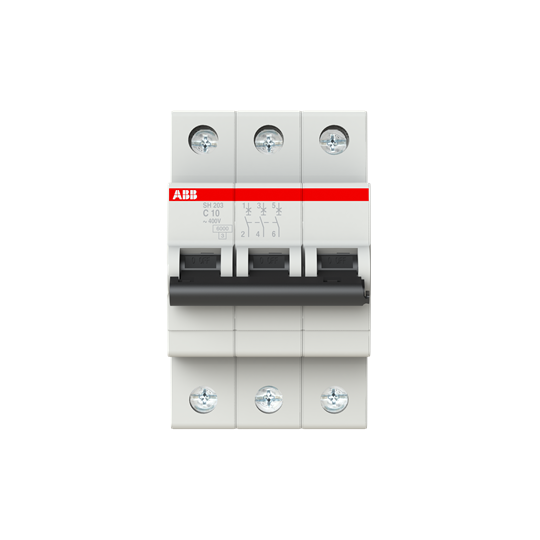 SH203-C 10 (MCB, 10A, 3P, 6 kA, IEC/EN 60898) 