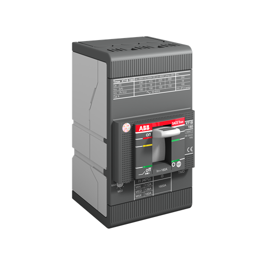 XT1C 160 TMD 100-1000 3p F F (MCCB, 100AT/160AF, 3P, 25 kA, THERM. MAGNET. TRIP UNIT)