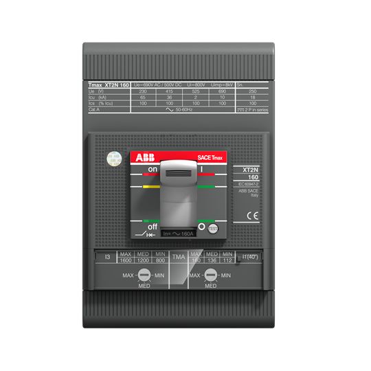 XT2S 160 TMA 160-1600 3p F F (MCCB, 160AT/160AF, 3P, 50 kA, THERM. MAGNET. TRIP UNIT)