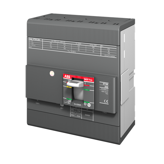 XT3N 250 TMD 250-2500 4p FF N=100% (MCCB, 250AT/250AF, 4P, 36 kA, THERM. MAGNET. TRIP UNIT)