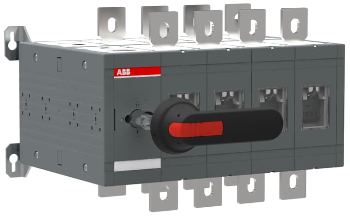 CHANGE-OVER SWITCH OT630E04CP (MANUAL, 4P, 630A, I-O-II, OPEN TRANSITION, IP65 PISTOL HANDLE, PADLOCKABLE, DOOR INTERLOCK)