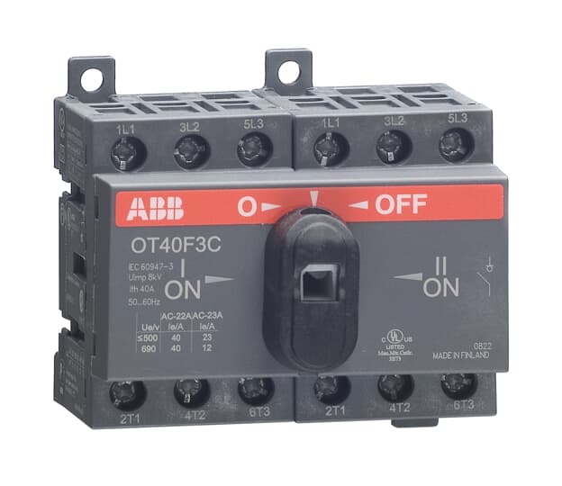 CHANGE-OVER SWITCH OT40F4C (MANUAL, 4P, 40A, I-O-II, IP20, OPEN TRANSITION)