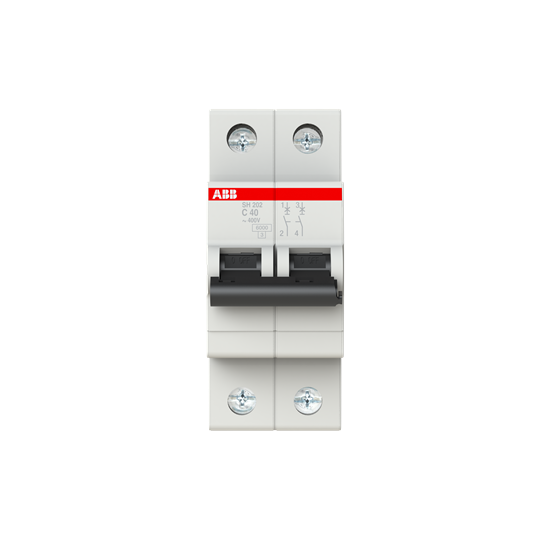 SH202-C40 (MCB, 40A, 2P, 6 kA, IEC/EN 60898) 
