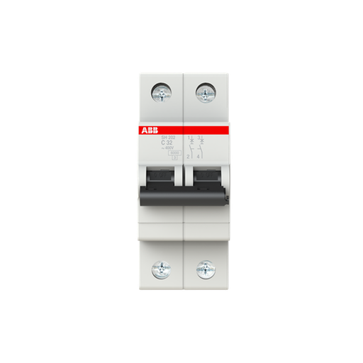SH202-C 32 (MCB, 32A, 2P, 6 kA, IEC/EN 60898) 
