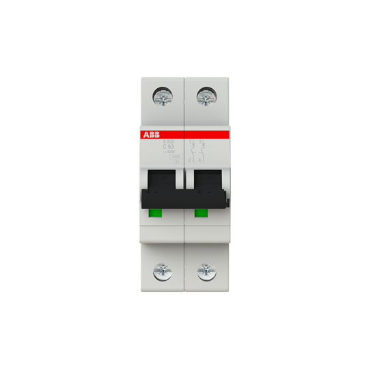 S202-C 63 (MCB, 63A, 2P, 10 kA, IEC/EN60947-2)