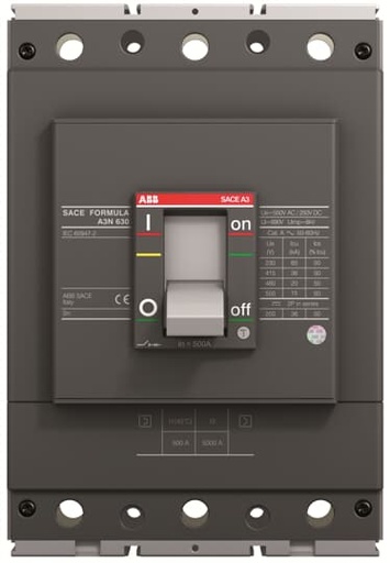 [1SDA066566R1] A3N 630 ELT-LI In=630 3p F F (MCCB, 630AT/630AF, 3P, 36 kA, FIXED ELEC. TRIP UNIT)