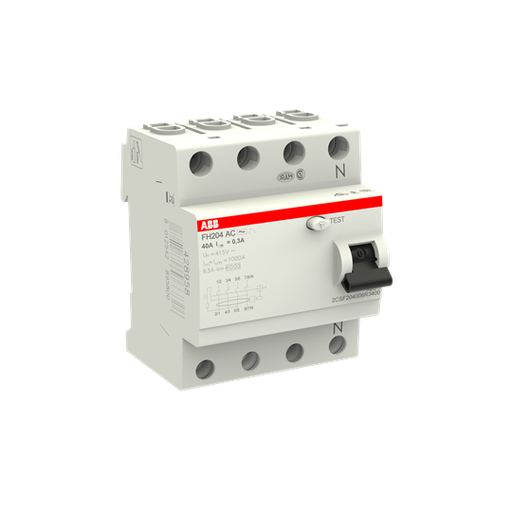 [2CSF204006R3400] FH204AC-40/0,3 (RCCB, 40A, 4P, 300mA, IEC/EN 61008)