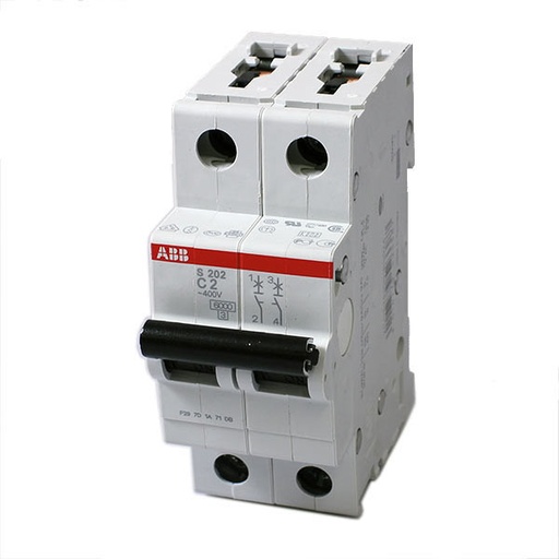 [2CDS252001R0254] S202-C 25 (MCB, 25A, 2P, 10 kA, IEC/EN60947-2)