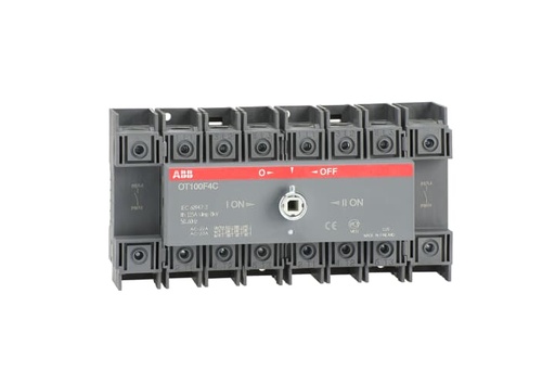 [1SCA105019R1001] CHANGE-OVER SWITCH OT100F4C (MANUAL, 4P, 100A, I-O-II, IP20, OPEN TRANSITION)