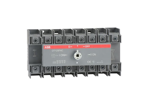 [1SCA105054R1001] CHANGE-OVER SWITCH OT125F4C (MANUAL, 4P, 125A, I-O-II, IP20, OPEN TRANSITION)