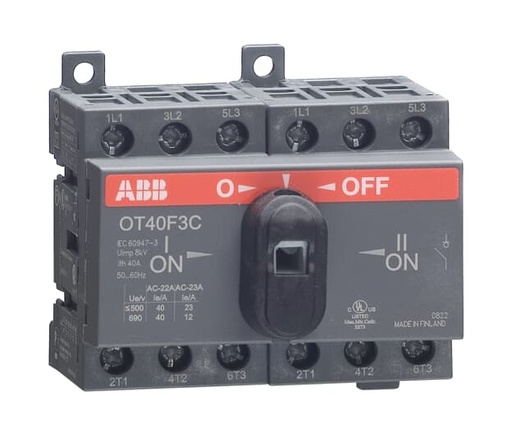 [1SCA104913R1001] CHANGE-OVER SWITCH OT40F4C (MANUAL, 4P, 40A, I-O-II, IP20, OPEN TRANSITION)