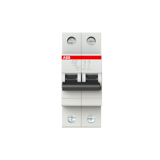 [2CDS212001R0404] SH202-C40 (MCB, 40A, 2P, 6 kA, IEC/EN 60898) 